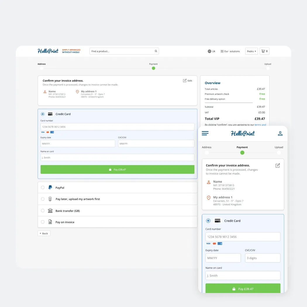 Simplified payment experience.